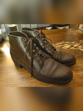 Mootsies Tootsies Dark Brown Lace-Up Ankle Boots (Size 8)